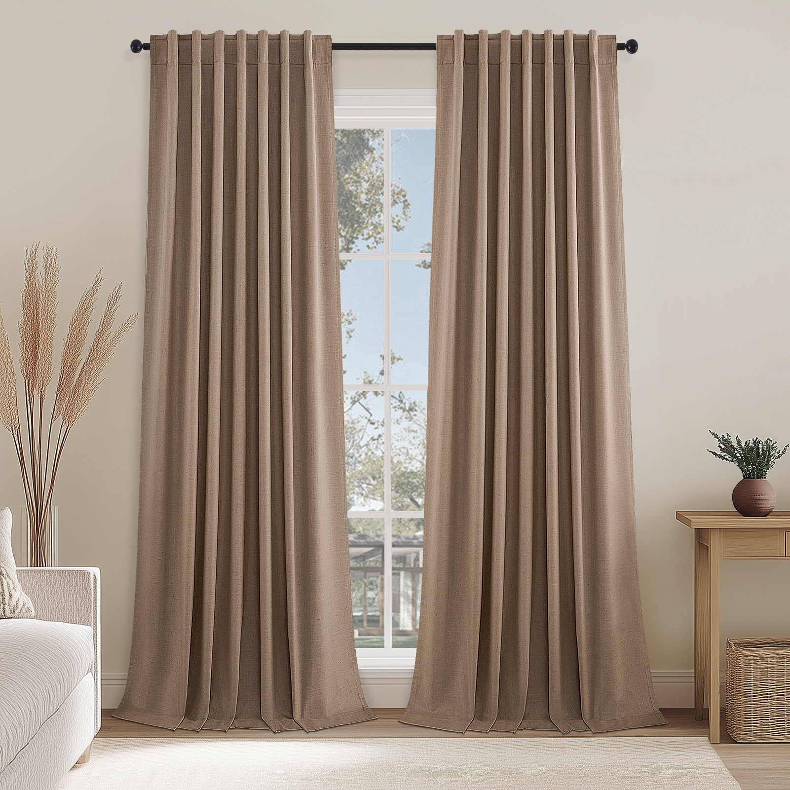 Latitude Run® Dennan 100% Blackout Thermal Insulated Linen Drapes